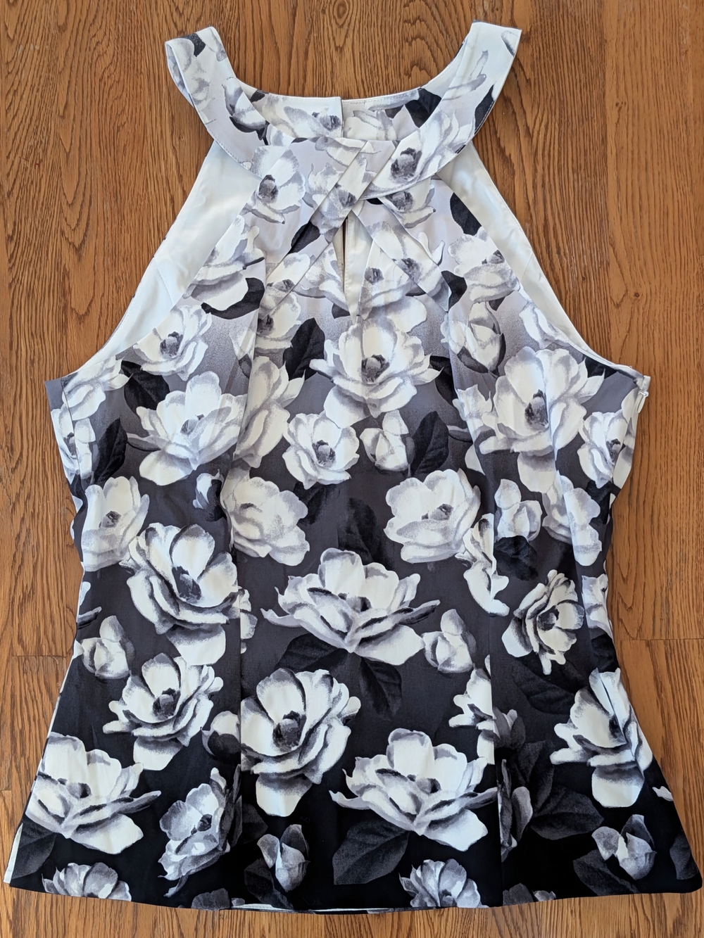 White House Black Market Floral Patterned Sleeveless Halter Tank Top